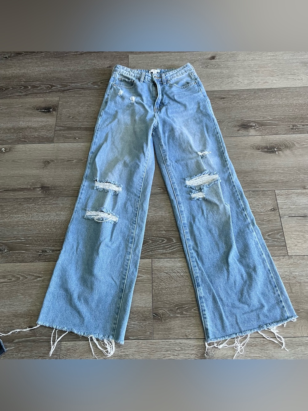 BP High Rise Distressed Wide leg Jeans Size 26 Medium wash